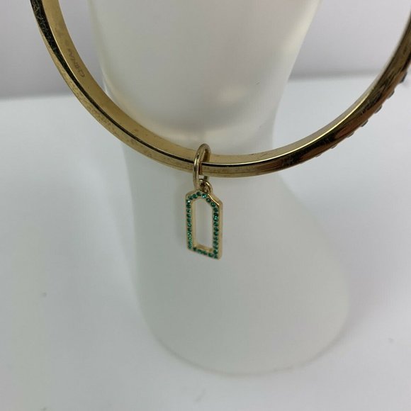 Coach Bangle Bracelet Designer Signed Gold Green - Picture 5 of 8